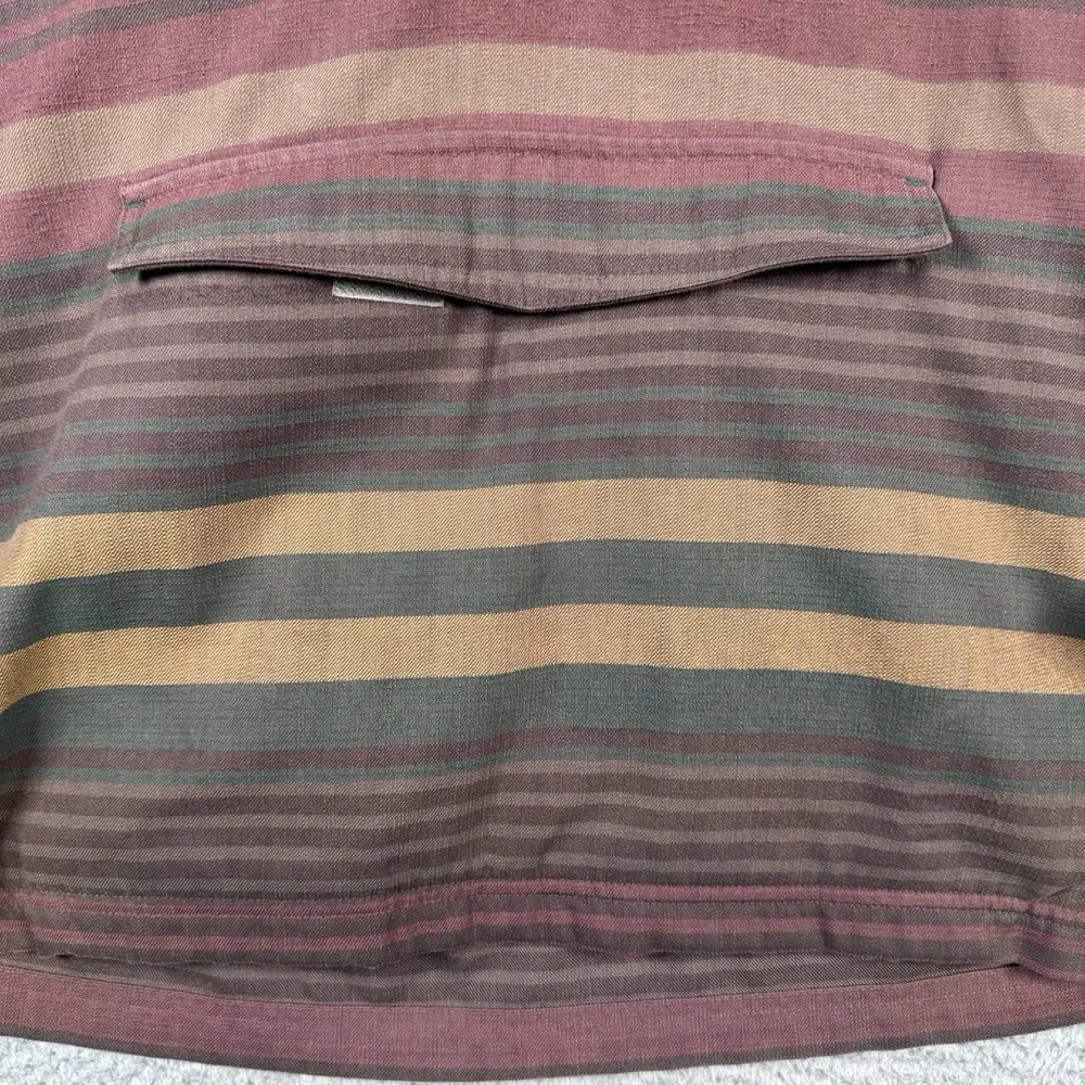 LL Bean Anorak Hoodie Mens Small Multicolor Katahdin Striped Pouch 511616